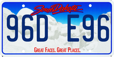 SD license plate 96DE96