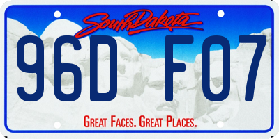 SD license plate 96DF07