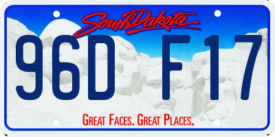 SD license plate 96DF17