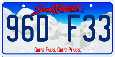 SD license plate 96DF33