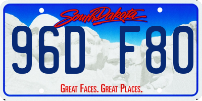 SD license plate 96DF80