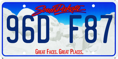 SD license plate 96DF87