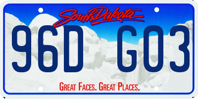 SD license plate 96DG03
