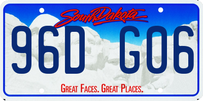 SD license plate 96DG06