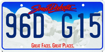 SD license plate 96DG15