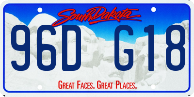 SD license plate 96DG18