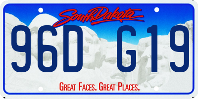 SD license plate 96DG19