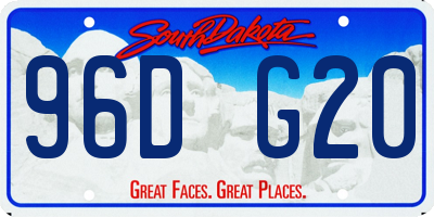 SD license plate 96DG20