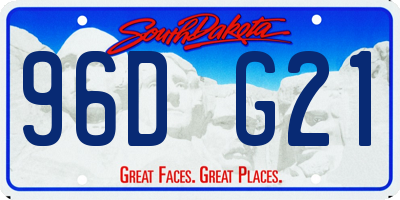 SD license plate 96DG21