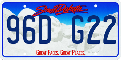 SD license plate 96DG22