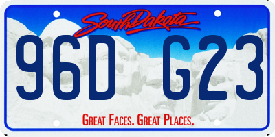 SD license plate 96DG23