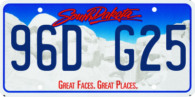 SD license plate 96DG25