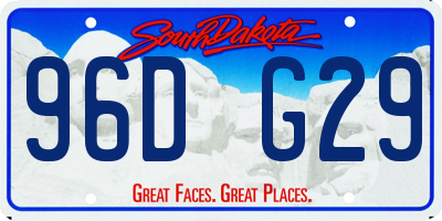 SD license plate 96DG29