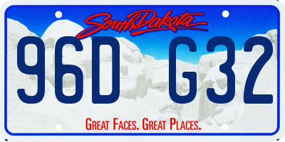 SD license plate 96DG32