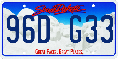 SD license plate 96DG33