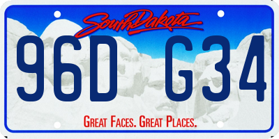SD license plate 96DG34