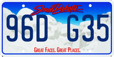 SD license plate 96DG35