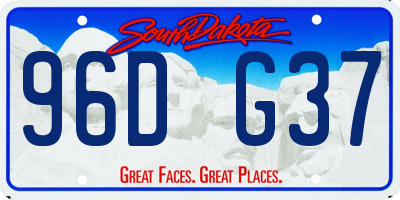 SD license plate 96DG37