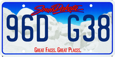 SD license plate 96DG38