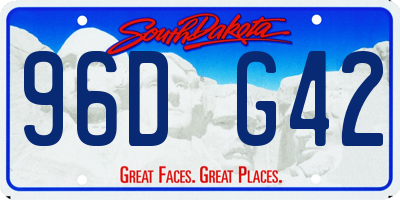 SD license plate 96DG42