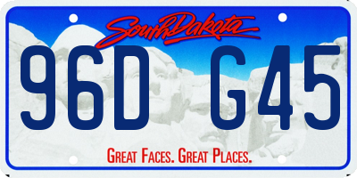 SD license plate 96DG45