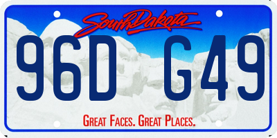 SD license plate 96DG49
