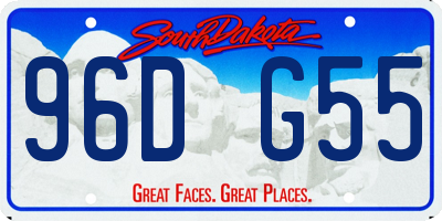 SD license plate 96DG55