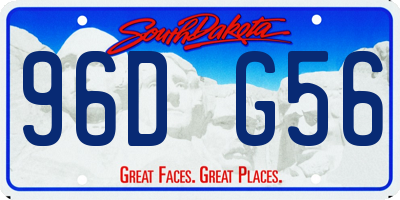 SD license plate 96DG56