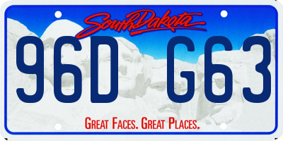 SD license plate 96DG63