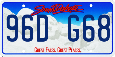 SD license plate 96DG68