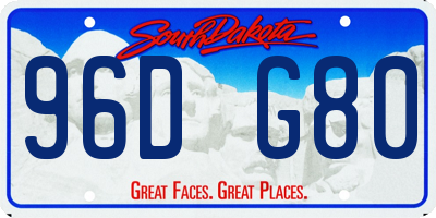 SD license plate 96DG80