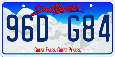 SD license plate 96DG84