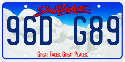 SD license plate 96DG89