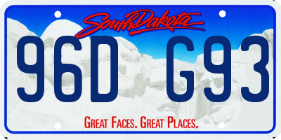 SD license plate 96DG93
