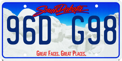 SD license plate 96DG98