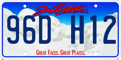 SD license plate 96DH12