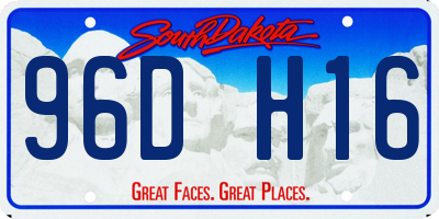 SD license plate 96DH16