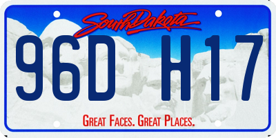 SD license plate 96DH17