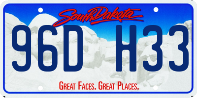 SD license plate 96DH33