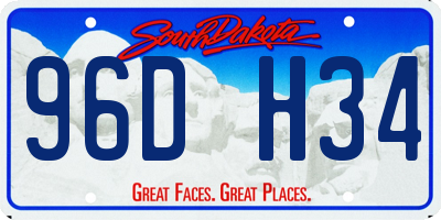 SD license plate 96DH34