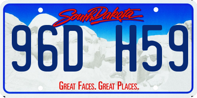 SD license plate 96DH59