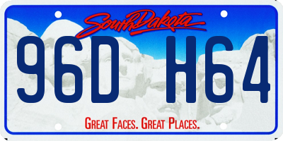 SD license plate 96DH64