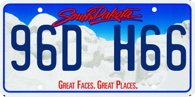 SD license plate 96DH66