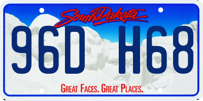 SD license plate 96DH68