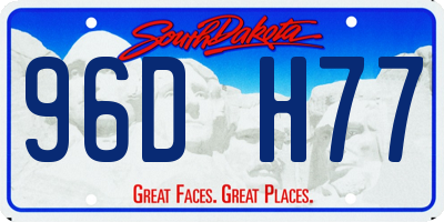 SD license plate 96DH77