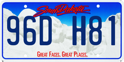 SD license plate 96DH81