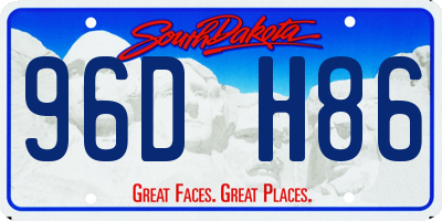 SD license plate 96DH86