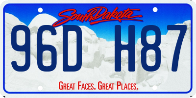 SD license plate 96DH87