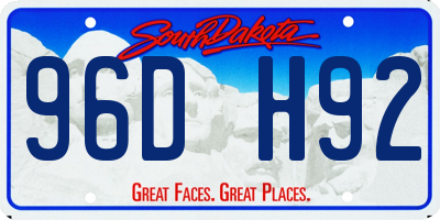 SD license plate 96DH92