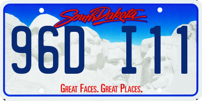 SD license plate 96DI11